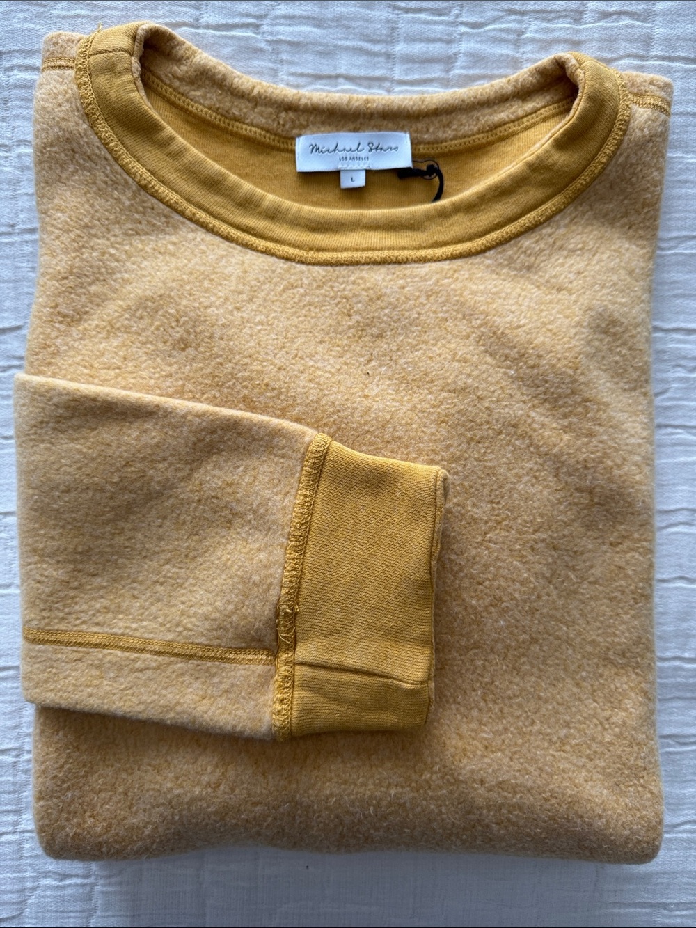 Michael Stars NWT Women's Fleece Crewneck Sweatershirt - Ochre, Size L